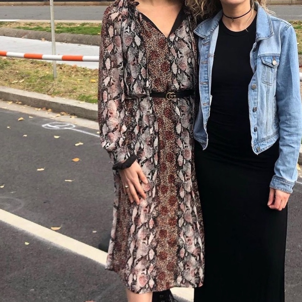 VICI Collection Patterned Midi Dress